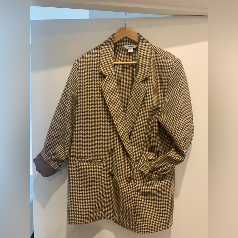 (Worn once) Old Navy Oversized Women’s Size Large Houndstooth Blazer